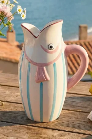 Pichet poisson 'Abyssal' bleu et rose 1,5L Acheter En Ligne